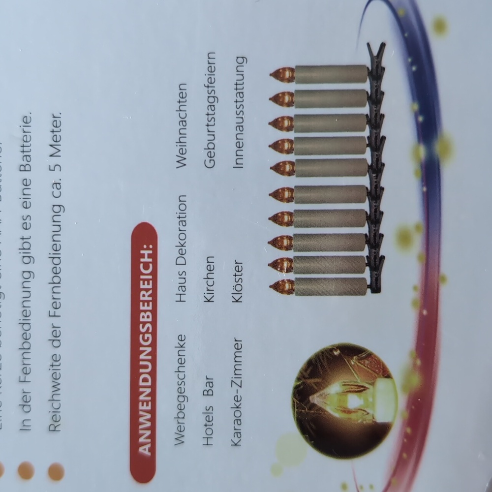 LED Clip-on, Battery Operated Remote Control Christmas Candles (20 count) - Picture 2 of 5